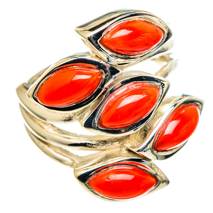 Mediterranean Red Coral Rings handcrafted by Ana Silver Co - RING97424