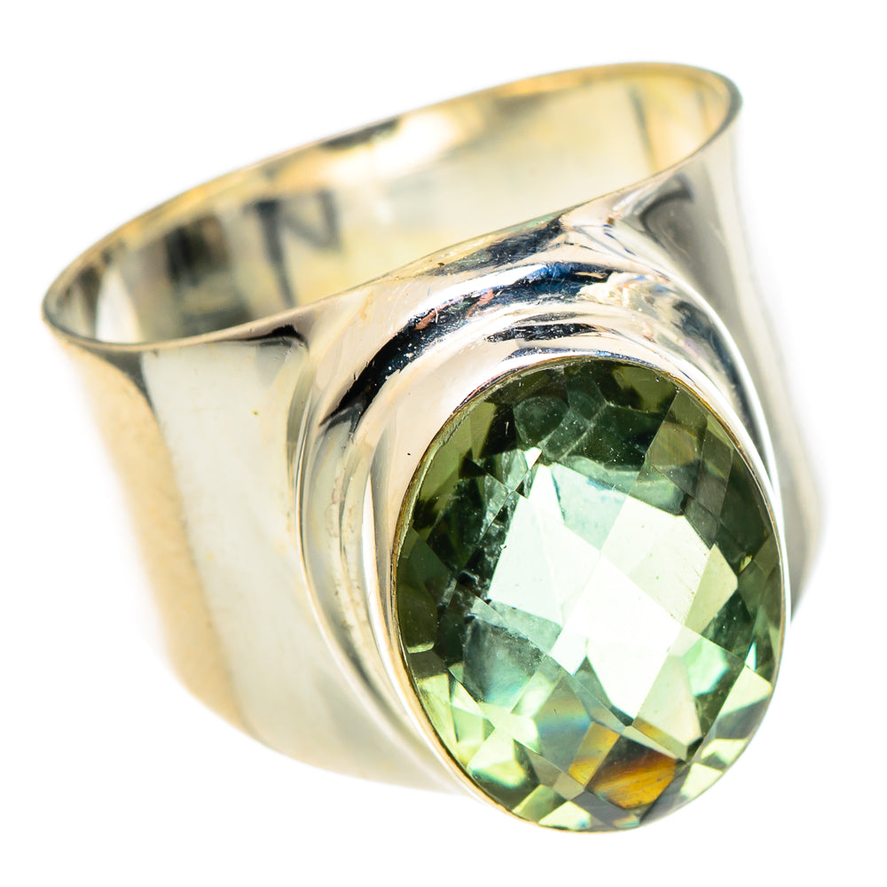 Green Amethyst Rings handcrafted by Ana Silver Co - RING97447