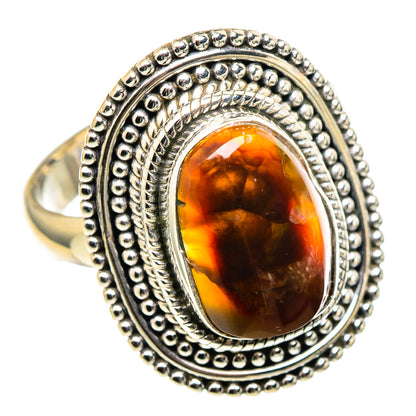 Mexican Fire Agate Rings handcrafted by Ana Silver Co - RING97451