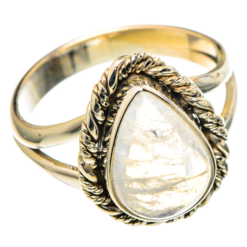 Rainbow Moonstone Rings handcrafted by Ana Silver Co - RING97464