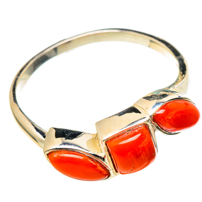 Mediterranean Red Coral Rings handcrafted by Ana Silver Co - RING97489