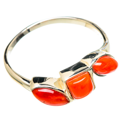 Mediterranean Red Coral Rings handcrafted by Ana Silver Co - RING97519