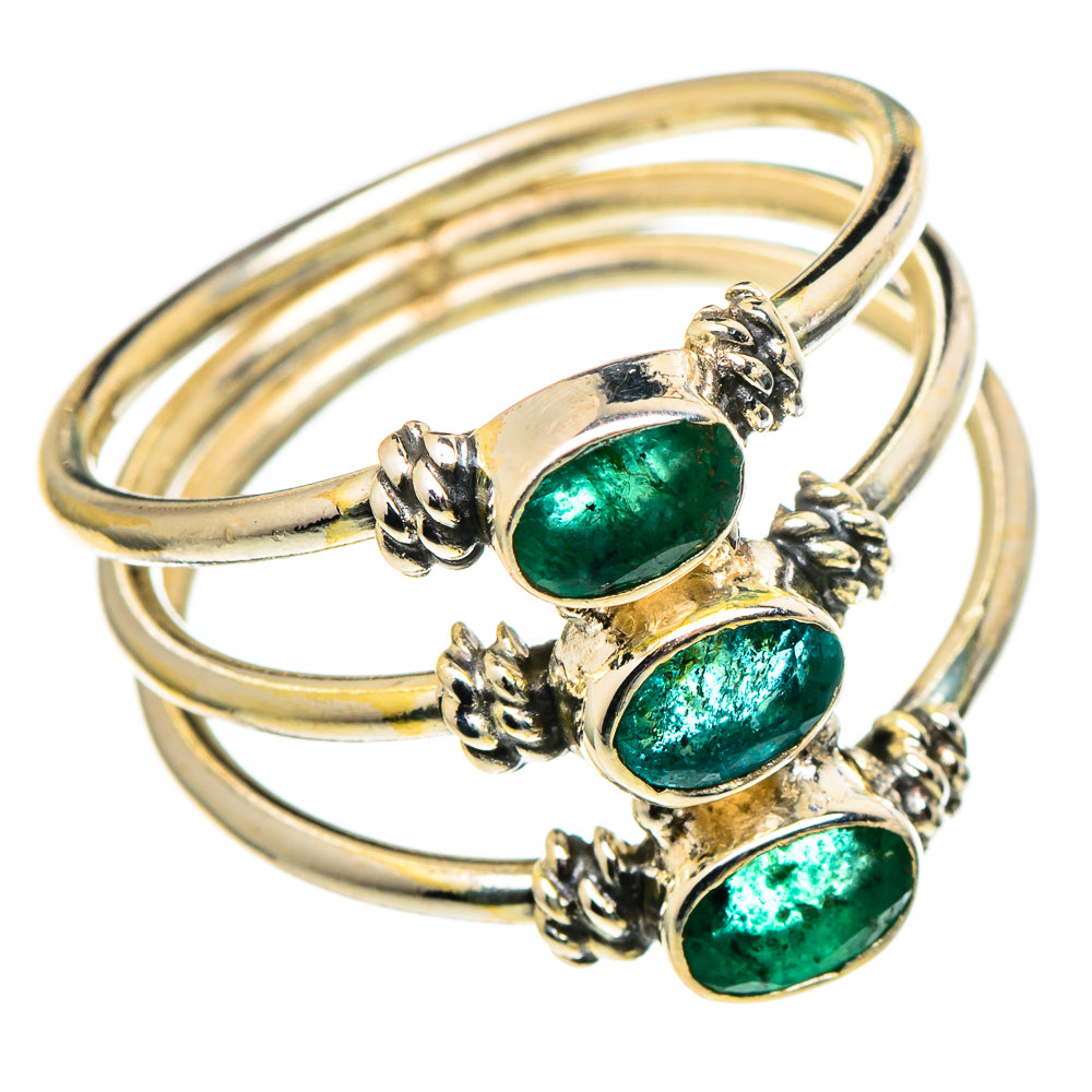 Zambian Emerald Rings handcrafted by Ana Silver Co - RING97564