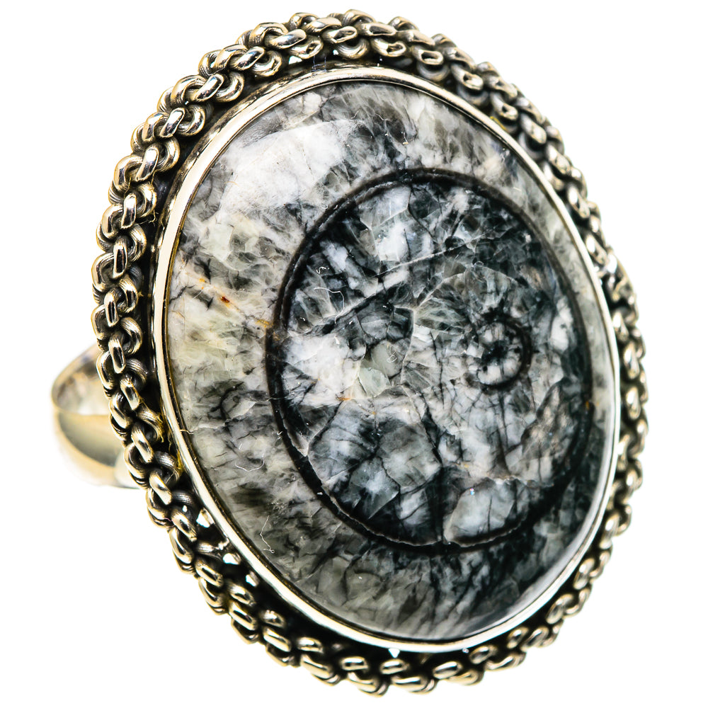 Moroccan Goniatite Fossil Rings handcrafted by Ana Silver Co - RING97610