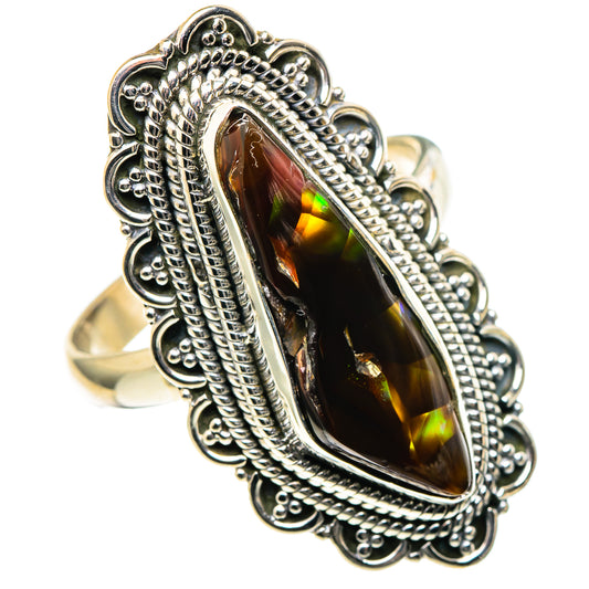 Mexican Fire Agate Rings handcrafted by Ana Silver Co - RING97658