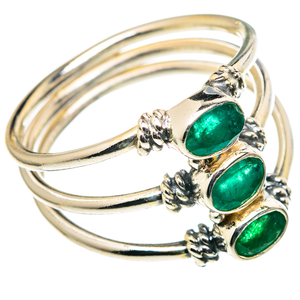 Zambian Emerald Rings handcrafted by Ana Silver Co - RING97679