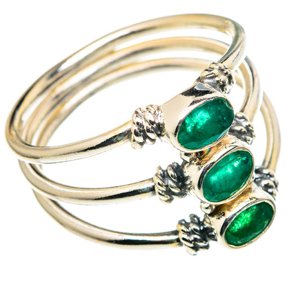 Zambian Emerald Rings handcrafted by Ana Silver Co - RING97679