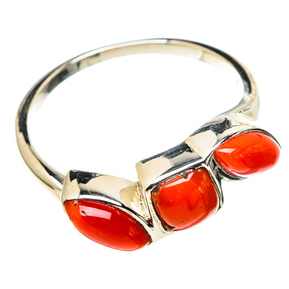 Mediterranean Red Coral Rings handcrafted by Ana Silver Co - RING97689 - Photo 2
