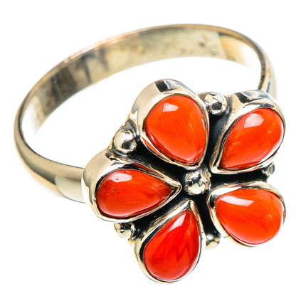 Mediterranean Red Coral Rings handcrafted by Ana Silver Co - RING97690