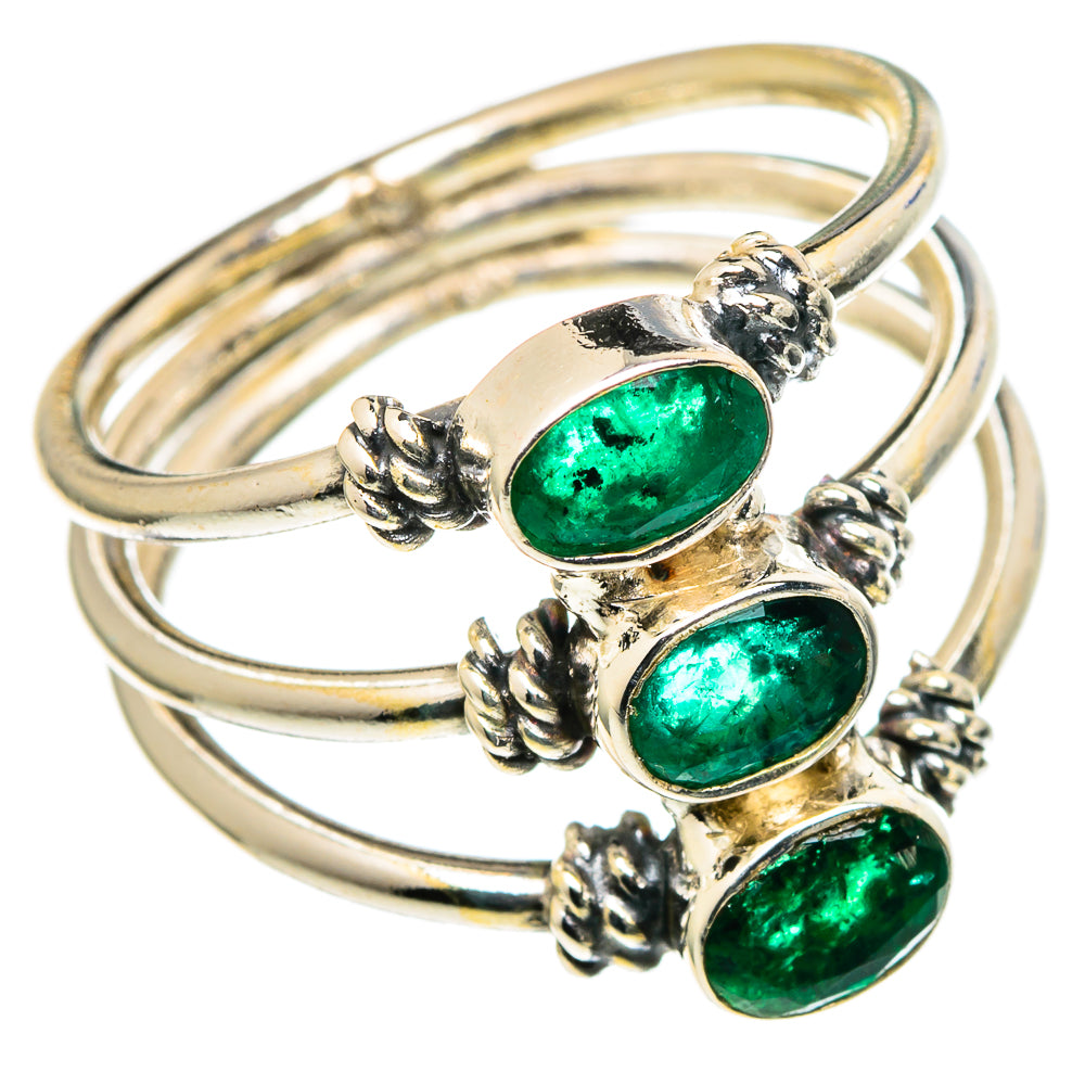 Zambian Emerald Rings handcrafted by Ana Silver Co - RING97718