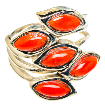 Mediterranean Red Coral Rings handcrafted by Ana Silver Co - RING97729 - Photo 2