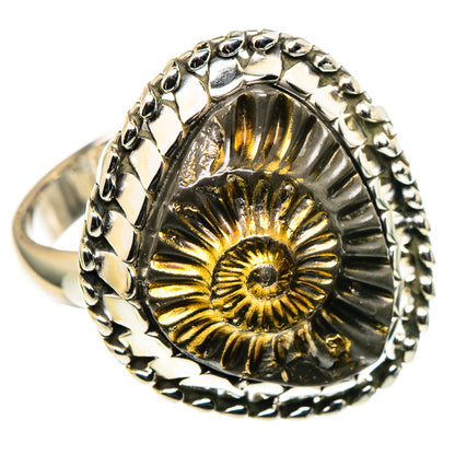 Pyrite Fossil Rings handcrafted by Ana Silver Co - RING97736