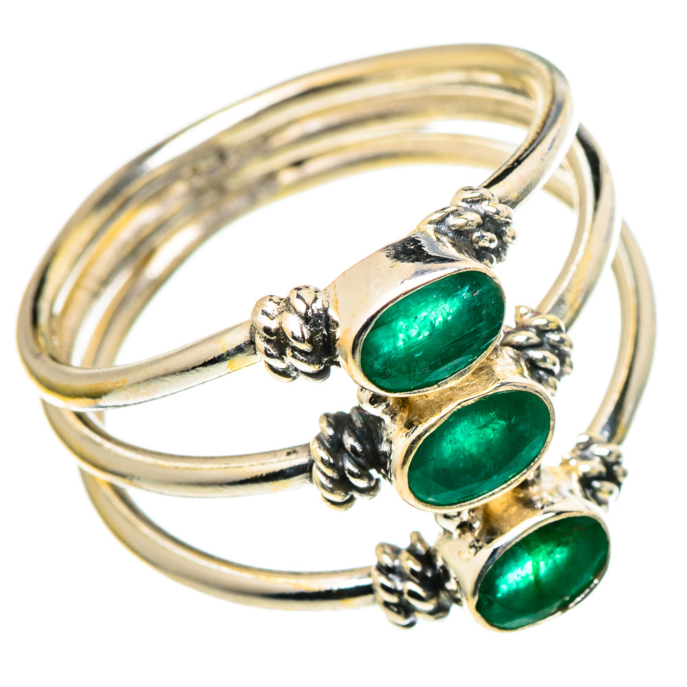 Zambian Emerald Rings handcrafted by Ana Silver Co - RING97757