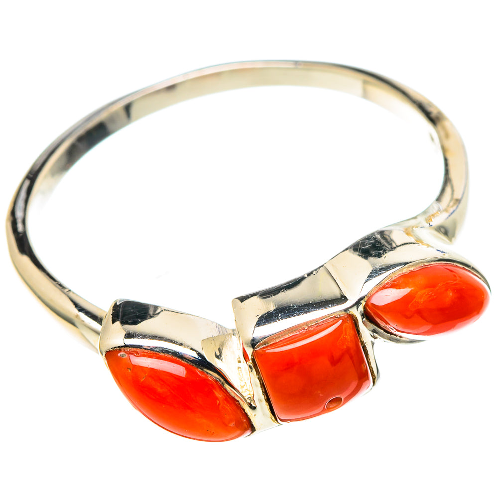 Mediterranean Red Coral Rings handcrafted by Ana Silver Co - RING97769 - Photo 2
