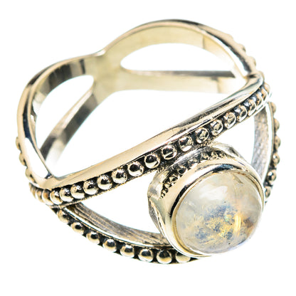 Rainbow Moonstone Rings handcrafted by Ana Silver Co - RING97777