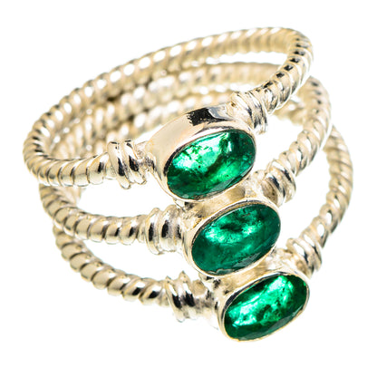 Zambian Emerald Rings handcrafted by Ana Silver Co - RING97796