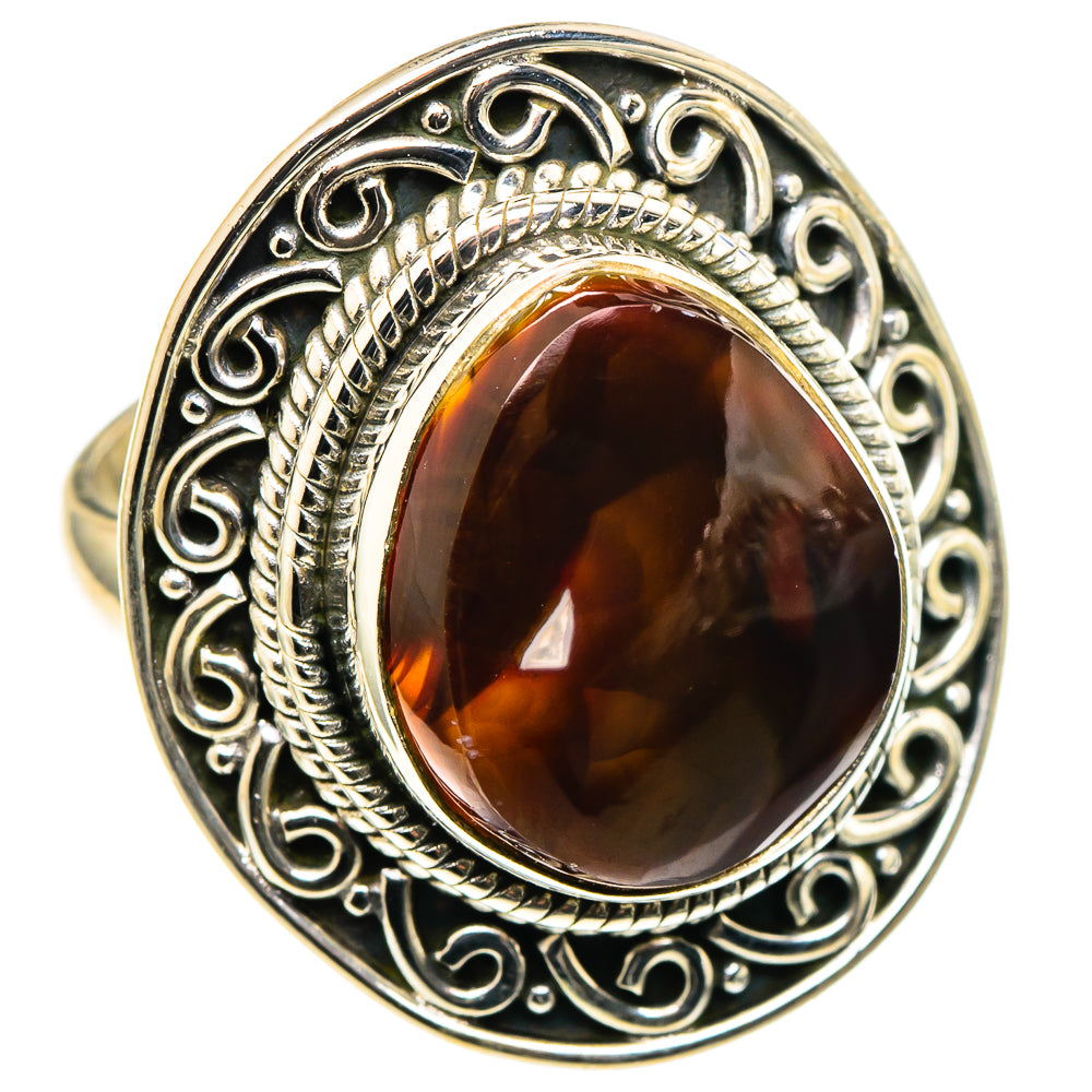 Mexican Fire Agate Rings handcrafted by Ana Silver Co - RING97835 - Photo 2