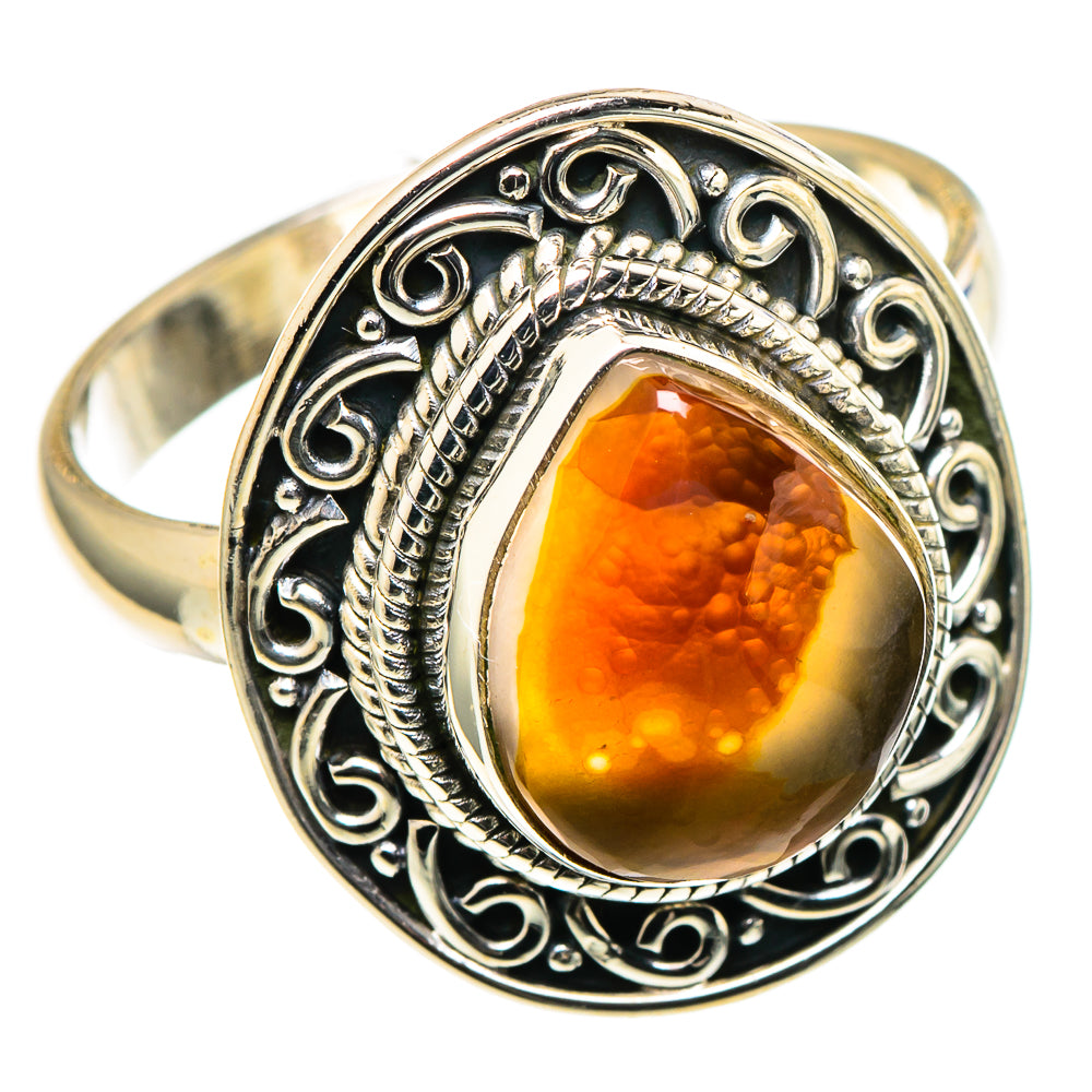 Mexican Fire Agate Rings handcrafted by Ana Silver Co - RING97871