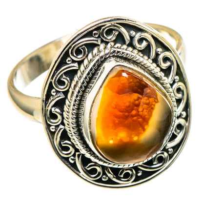 Mexican Fire Agate Rings handcrafted by Ana Silver Co - RING97871