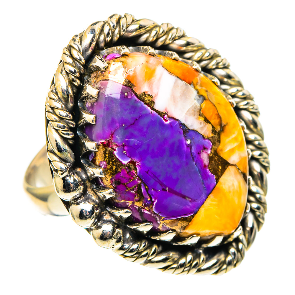 Spiny Oyster Turquoise Rings handcrafted by Ana Silver Co - RING97968 - Photo 2