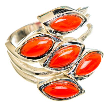 Mediterranean Red Coral Rings handcrafted by Ana Silver Co - RING98014