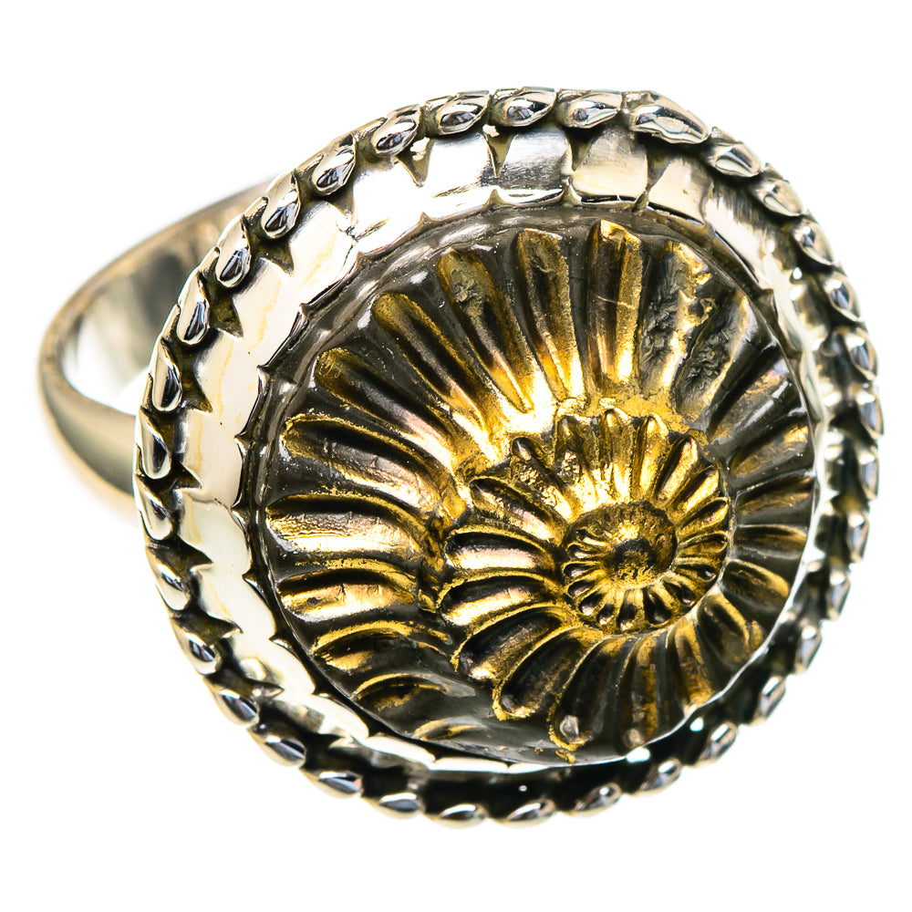 Pyrite Fossil Rings handcrafted by Ana Silver Co - RING98021