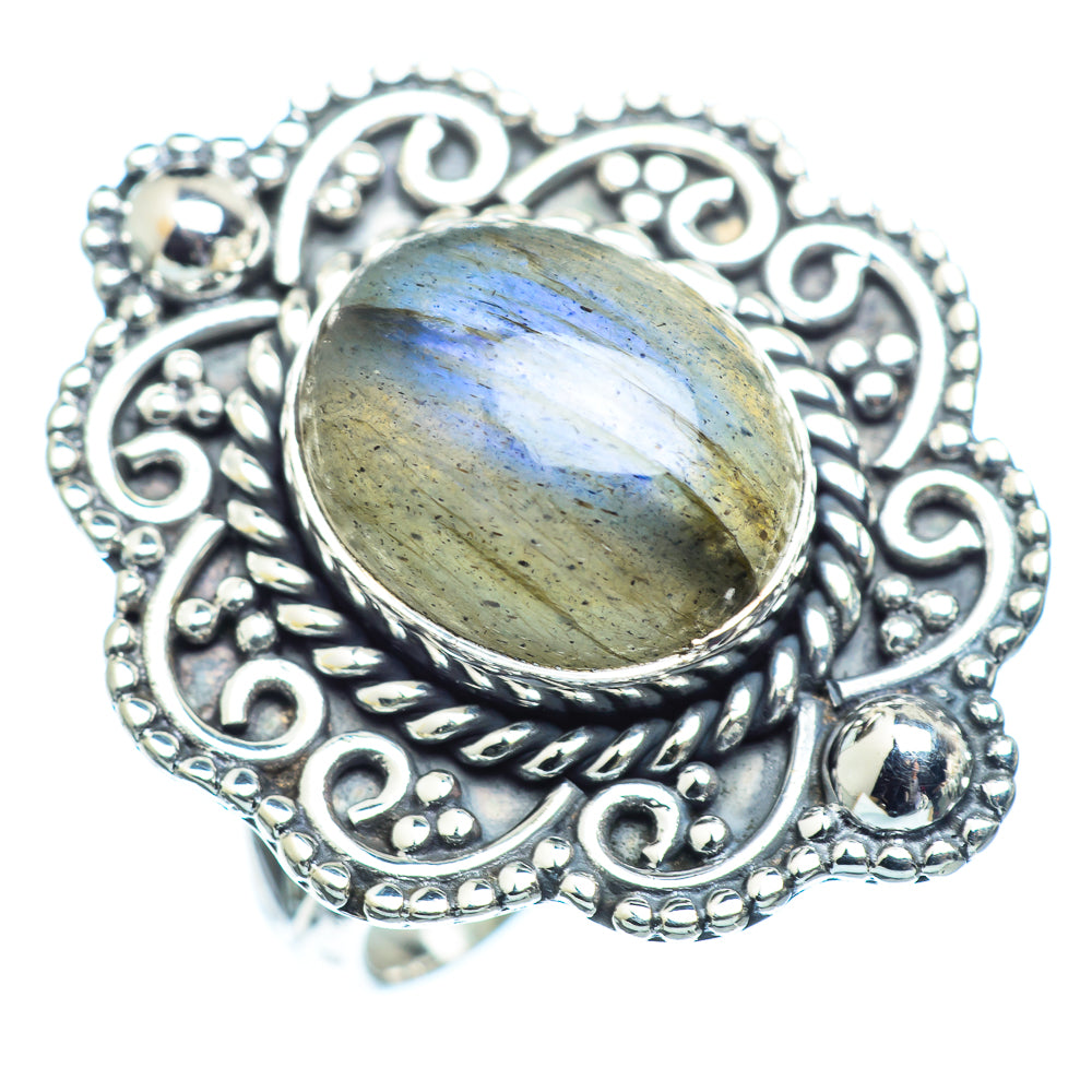 Labradorite Rings handcrafted by Ana Silver Co - RING980723
