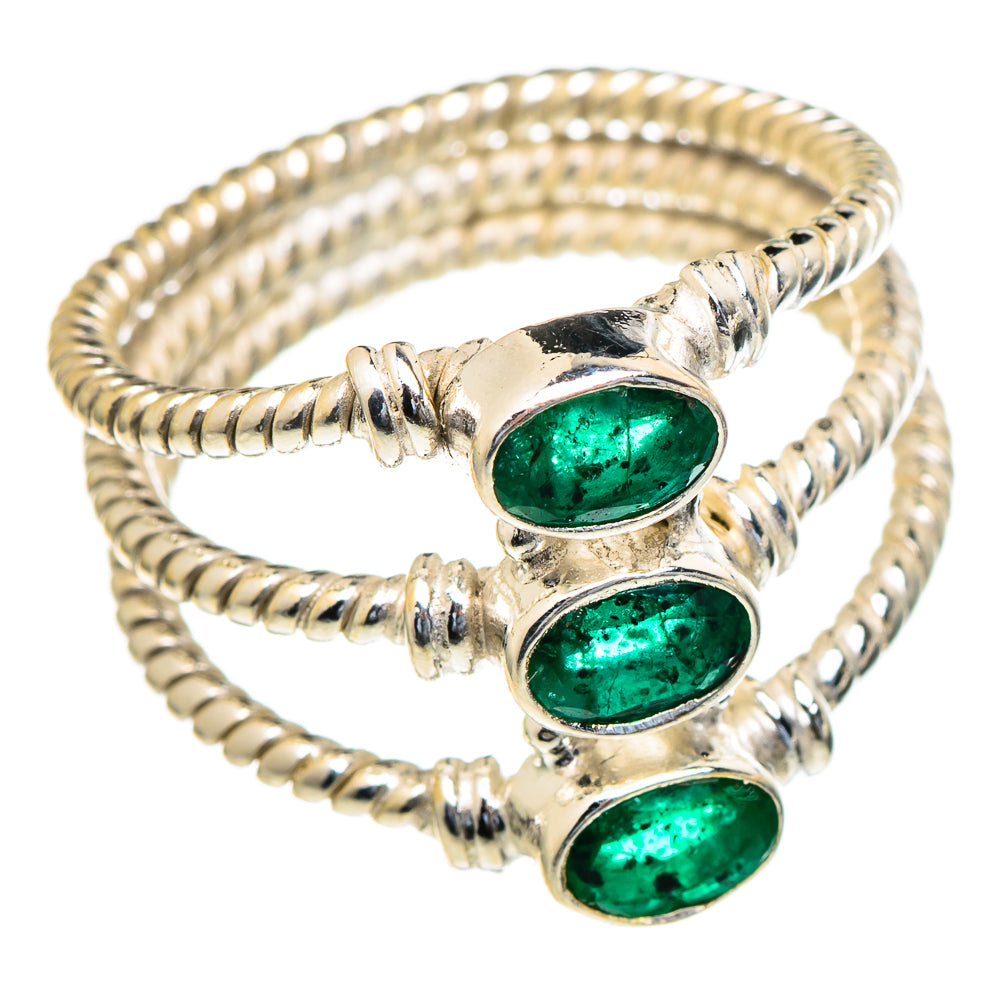 Zambian Emerald Rings handcrafted by Ana Silver Co - RING98083