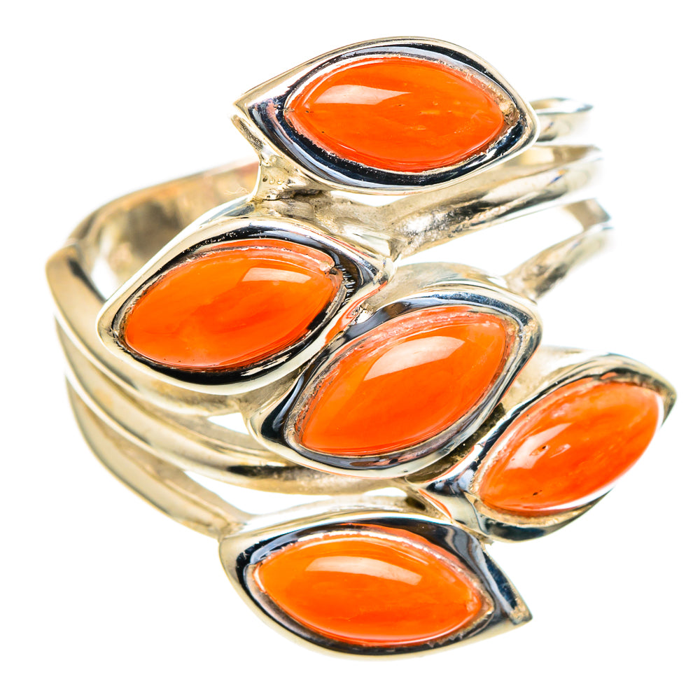 Mediterranean Red Coral Rings handcrafted by Ana Silver Co - RING98092