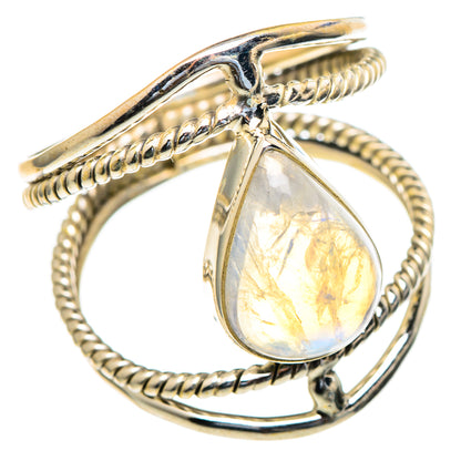 Rainbow Moonstone Rings handcrafted by Ana Silver Co - RING98102