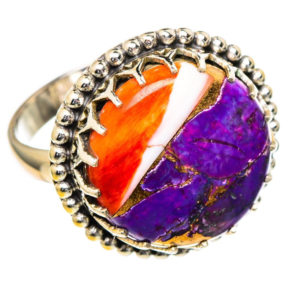 Spiny Oyster Turquoise Rings handcrafted by Ana Silver Co - RING98103