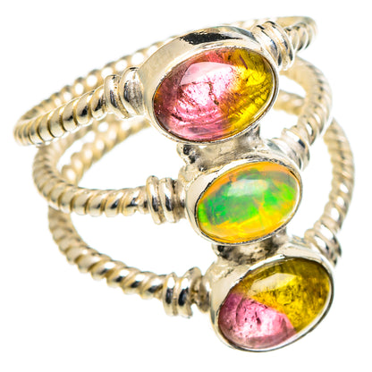 Watermelon Tourmaline Rings handcrafted by Ana Silver Co - RING98105