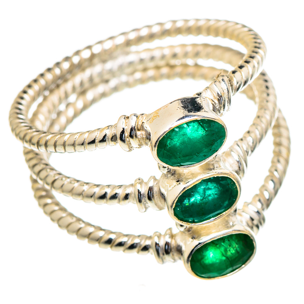 Zambian Emerald Rings handcrafted by Ana Silver Co - RING98182