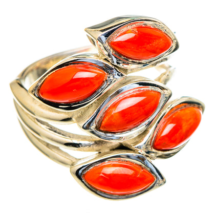 Mediterranean Red Coral Rings handcrafted by Ana Silver Co - RING98192