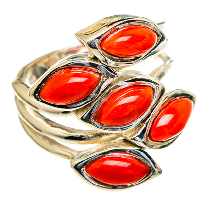 Mediterranean Red Coral Rings handcrafted by Ana Silver Co - RING98221
