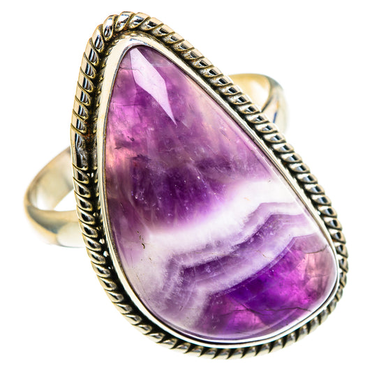 Chevron Amethyst Rings handcrafted by Ana Silver Co - RING98265