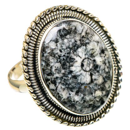 Moroccan Goniatite Fossil Rings handcrafted by Ana Silver Co - RING98268