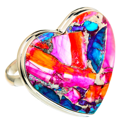 Kingman Pink Dahlia Turquoise Rings handcrafted by Ana Silver Co - RING98271