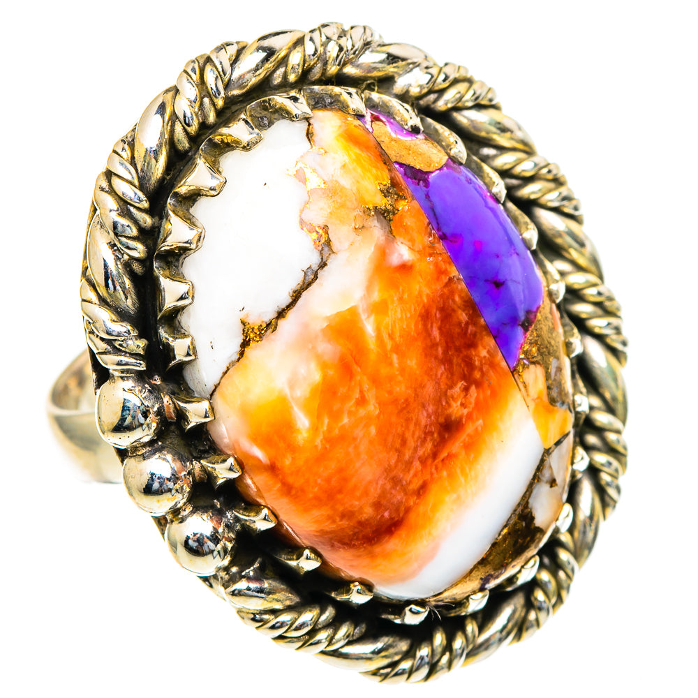 Spiny Oyster Turquoise Rings handcrafted by Ana Silver Co - RING98272 - Photo 2