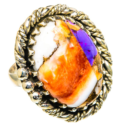 Spiny Oyster Turquoise Rings handcrafted by Ana Silver Co - RING98272 - Photo 2