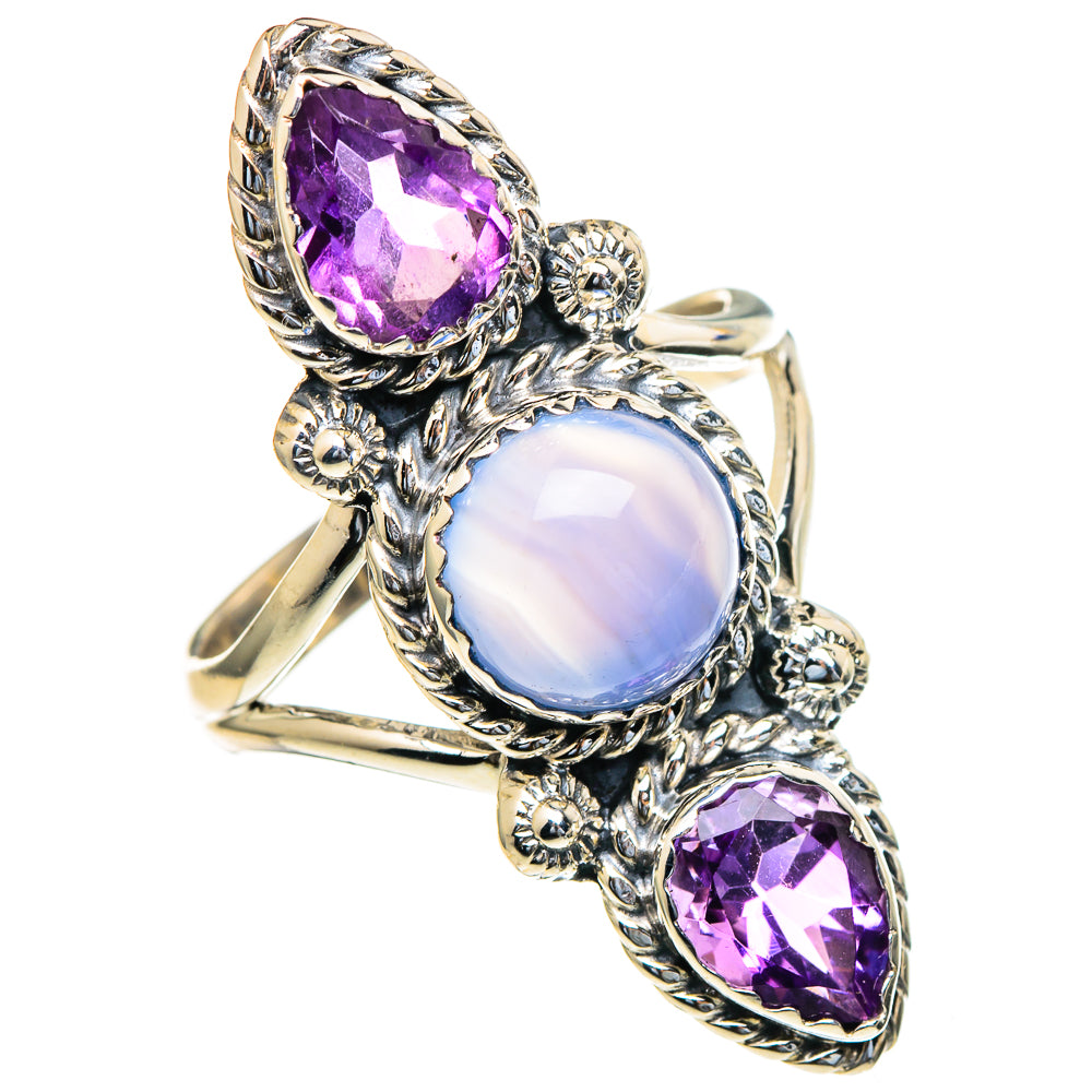 Aqua Chalcedony Rings handcrafted by Ana Silver Co - RING98296