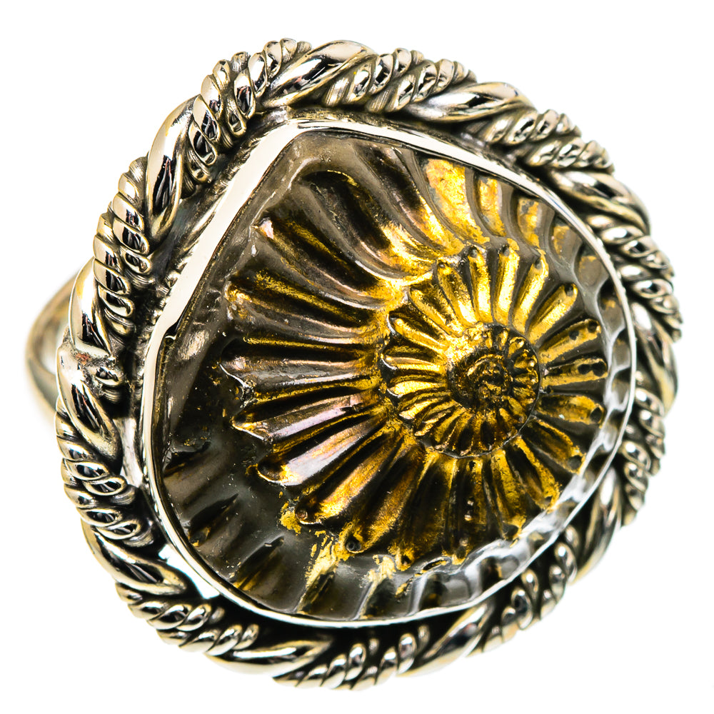 Pyrite Fossil Rings handcrafted by Ana Silver Co - RING98327