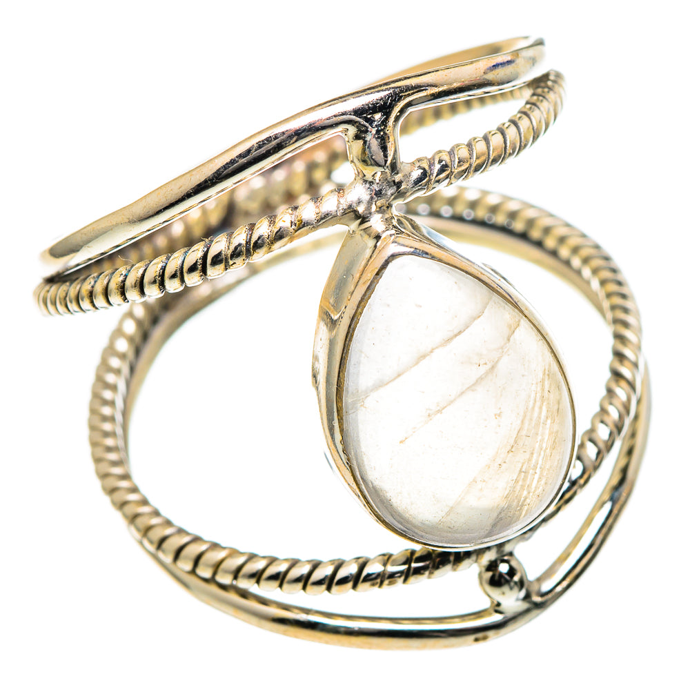 Rainbow Moonstone Rings handcrafted by Ana Silver Co - RING98331