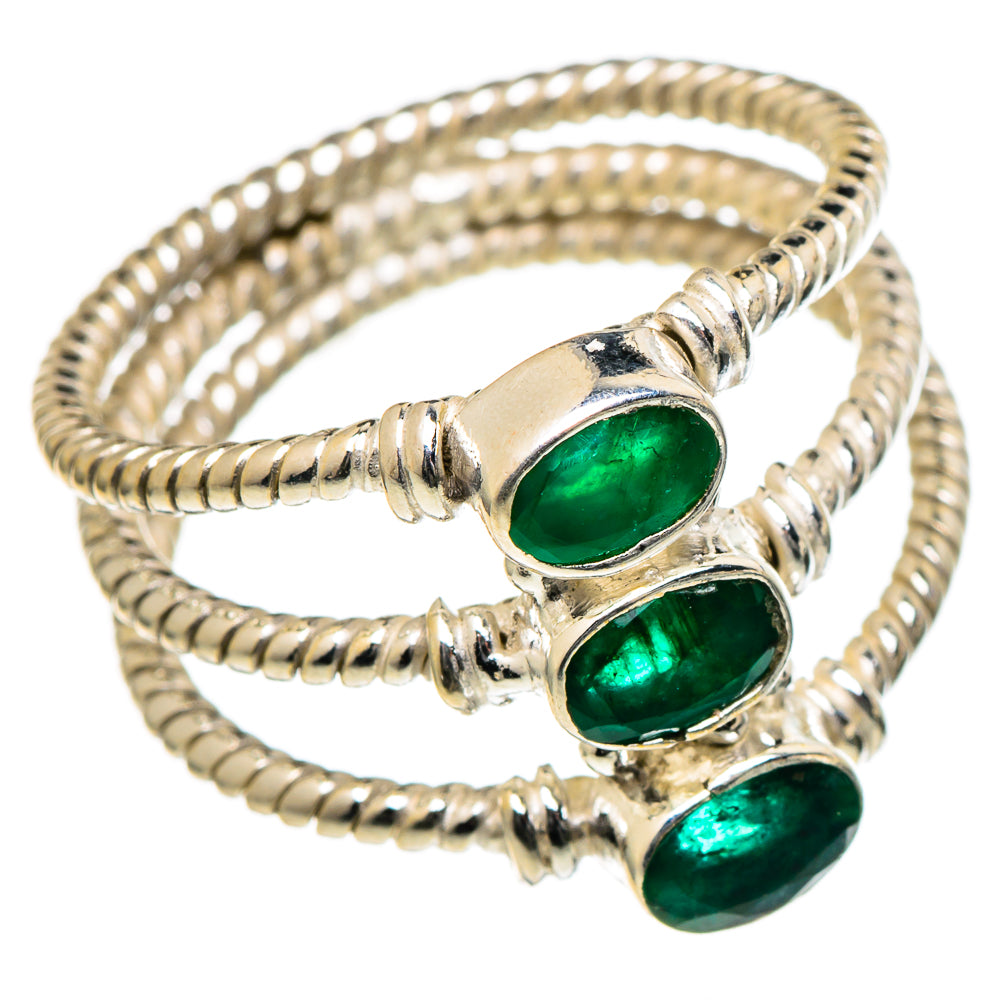 Zambian Emerald Rings handcrafted by Ana Silver Co - RING98347
