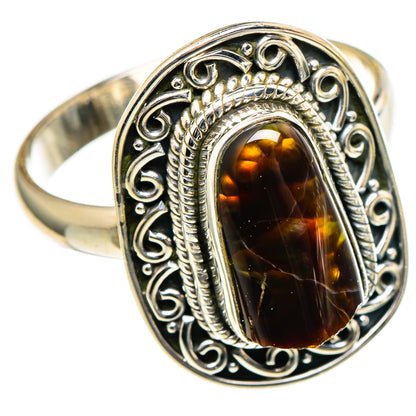 Mexican Fire Agate Rings handcrafted by Ana Silver Co - RING98349