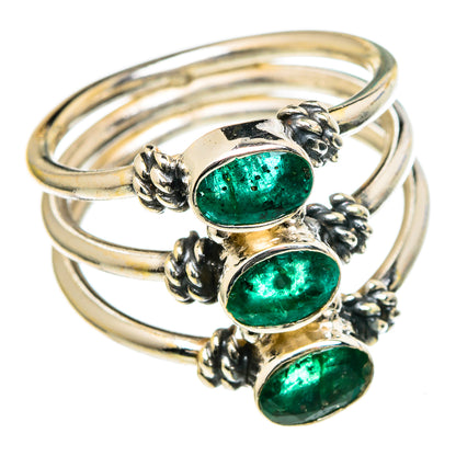 Zambian Emerald Rings handcrafted by Ana Silver Co - RING98386