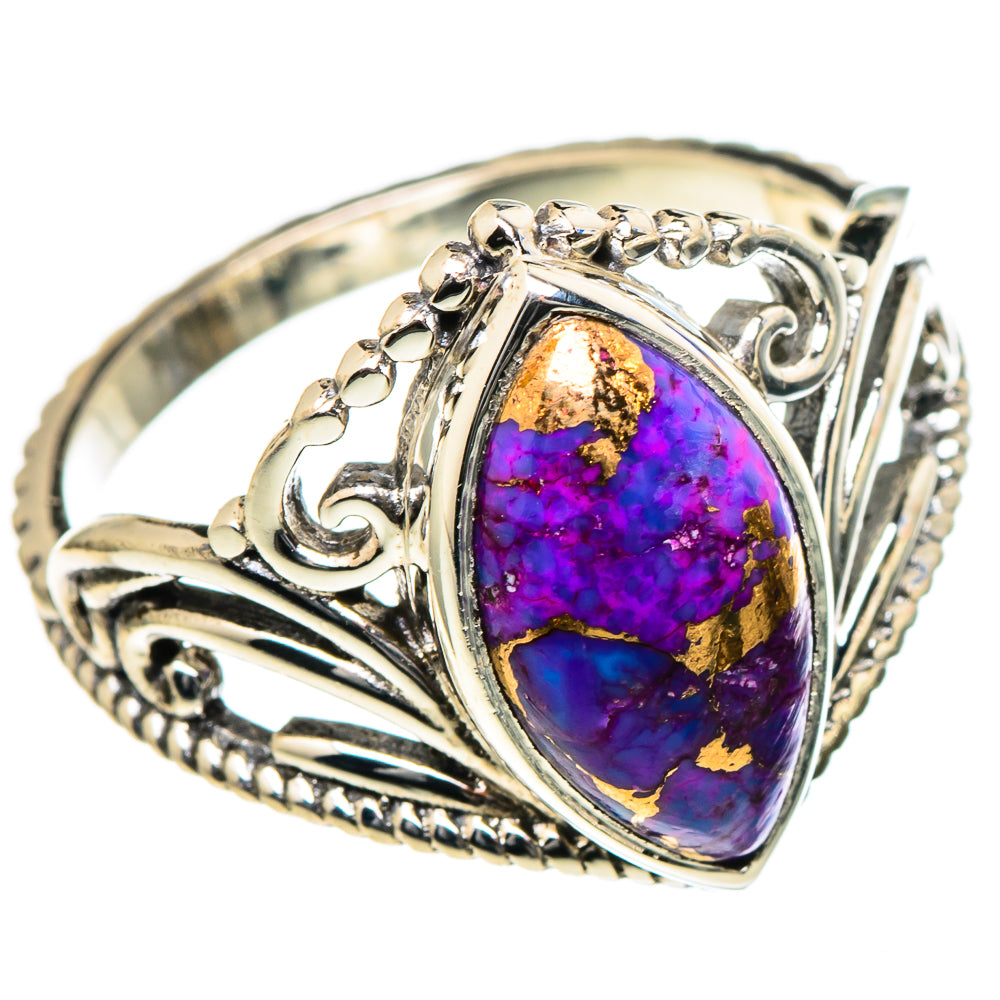 Purple Copper Composite Turquoise Rings handcrafted by Ana Silver Co - RING98397