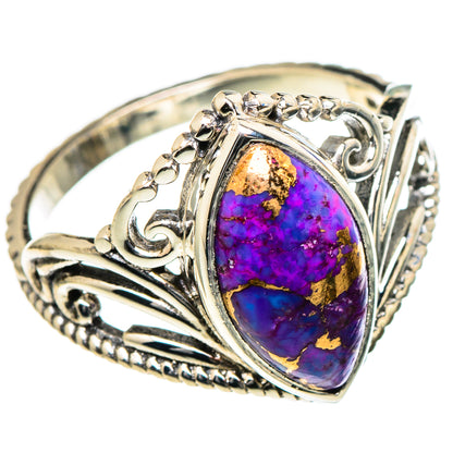 Purple Copper Composite Turquoise Rings handcrafted by Ana Silver Co - RING98397