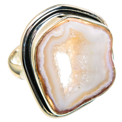 White Geode Slice Rings handcrafted by Ana Silver Co - RING98409