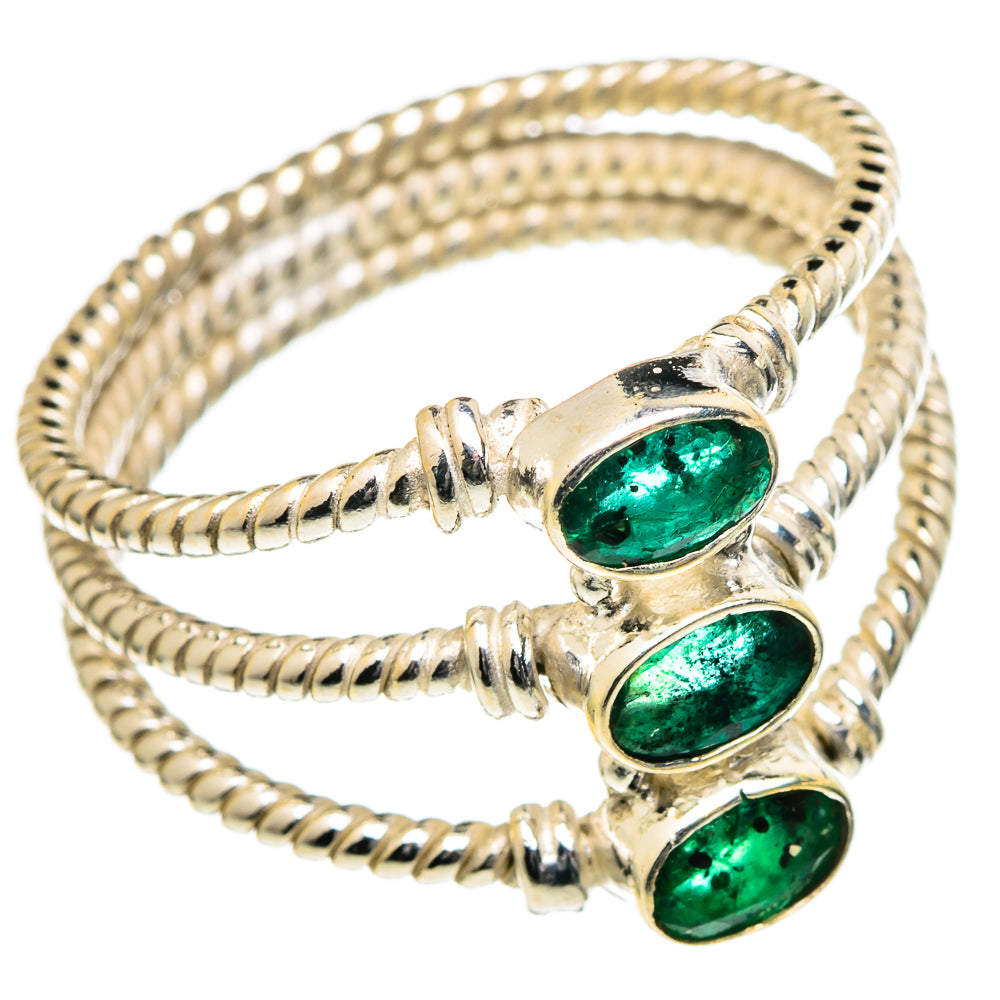 Zambian Emerald Rings handcrafted by Ana Silver Co - RING98422